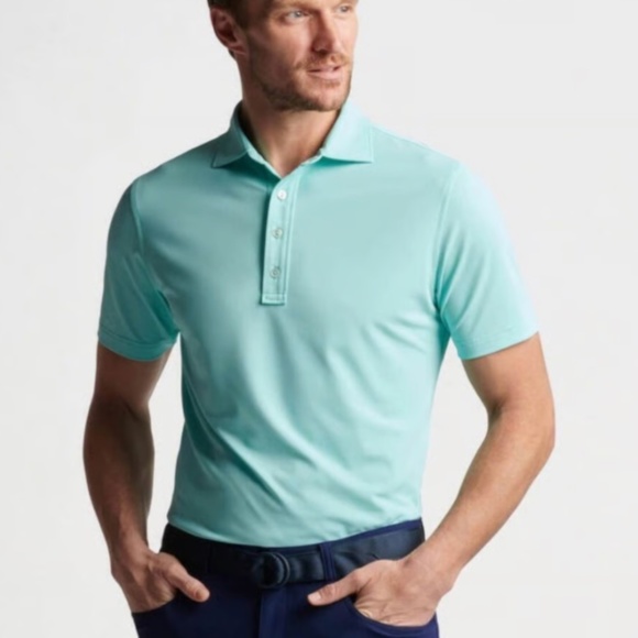 Peter Millar Men's Small North Sky Soul Mesh Polo MSRP $105
